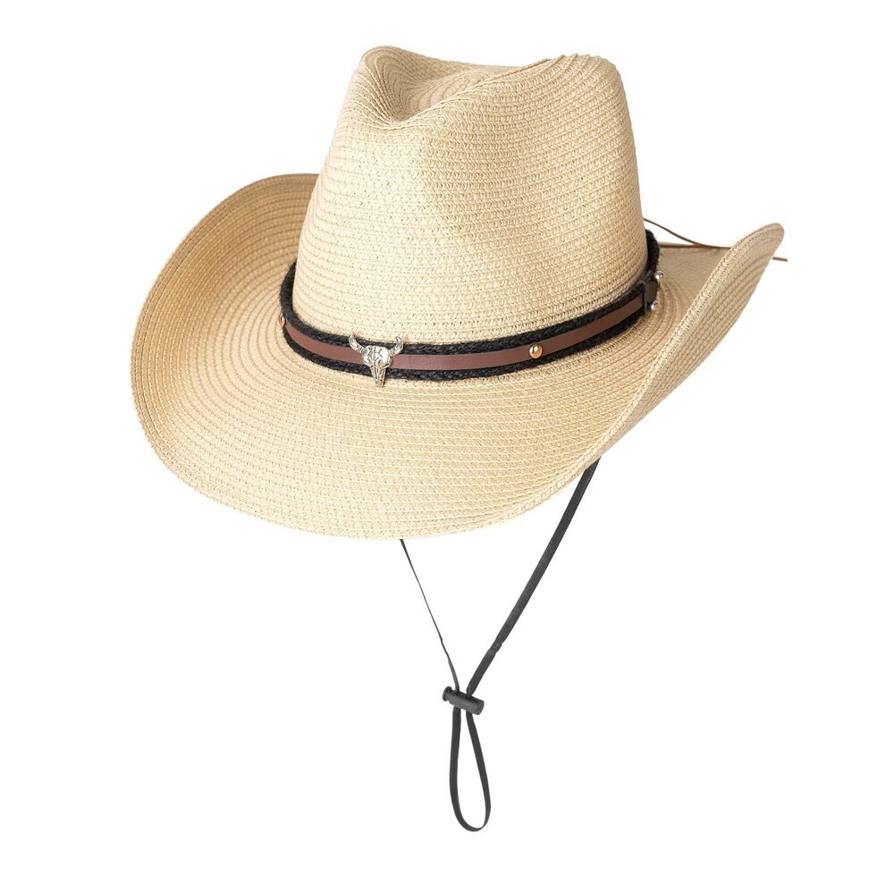 5167 Woven Straw Cowboy Hat Brown Cowgirl Hats C-Beige